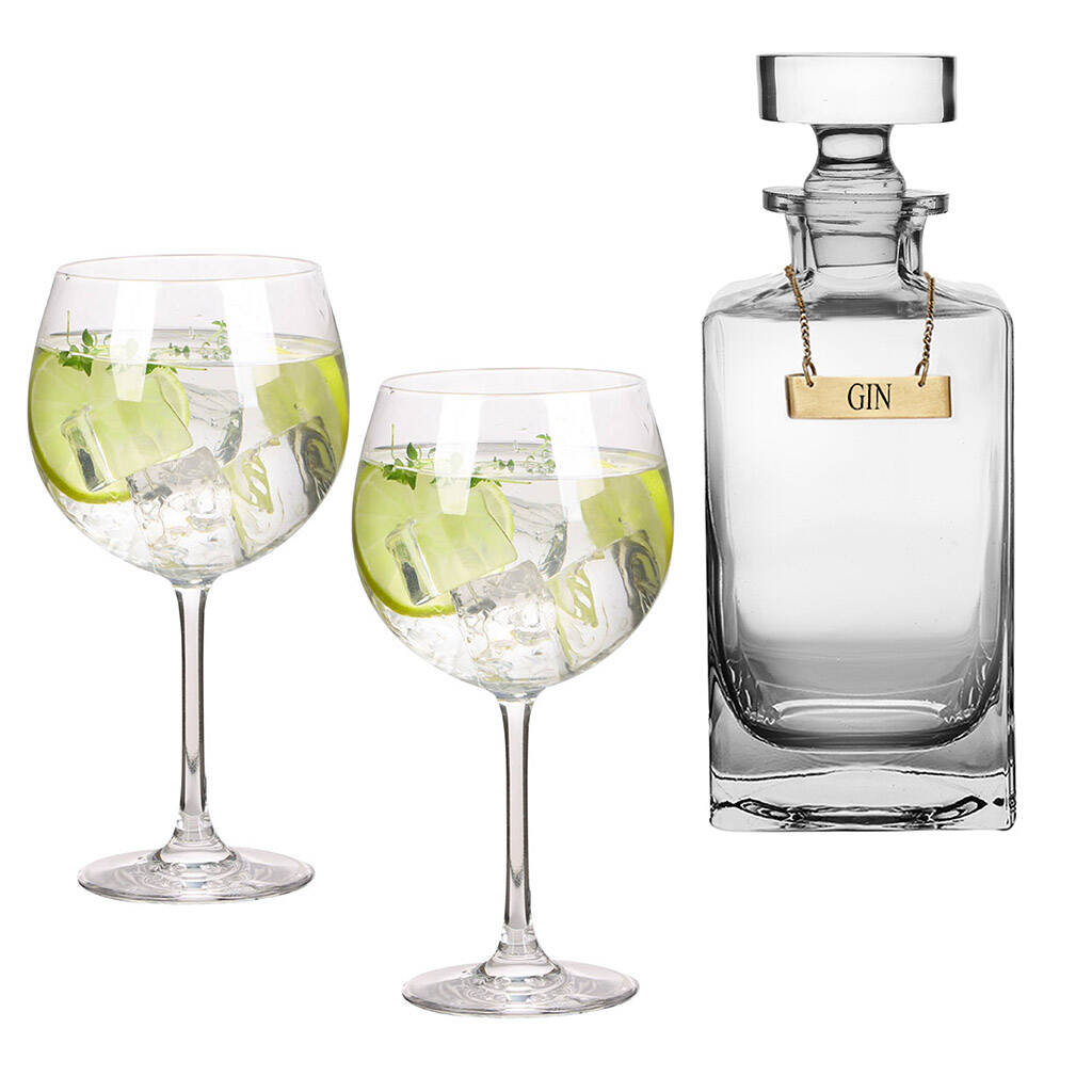 Luxury Personalised Gin Decanter And Glasses By Dibor