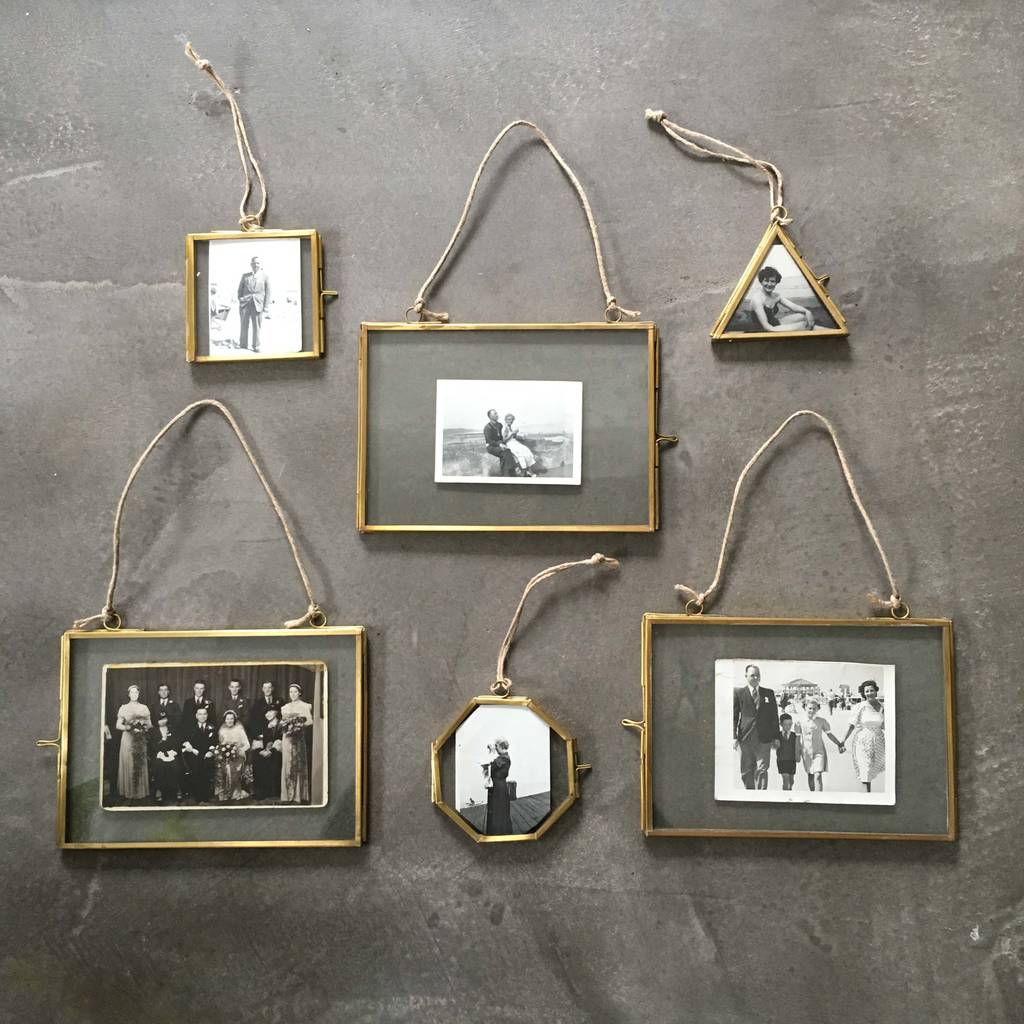 hanging brass photo frame by idyll home | notonthehighstreet.com