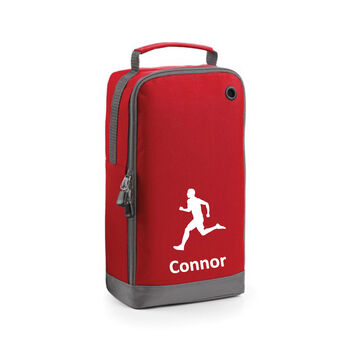 Running Shoe Bag Embroidered With Male Figure And Personalised Name, 2 of 10