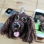 Personalised Crocheted Dog Head Bag Charm Keyring, thumbnail 12 of 12