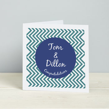 Personalised Wedding Or Anniversary Chevron Card, 3 of 4