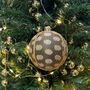 Handmade Dalmatian Upcycled Saree Christmas Bauble, thumbnail 2 of 5