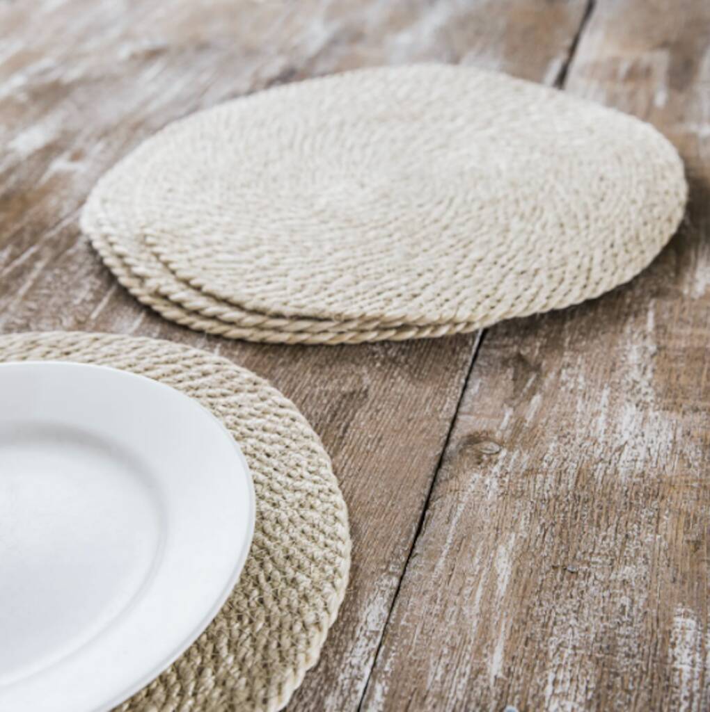 Set Of Four Jute Placemats, 1 of 2
