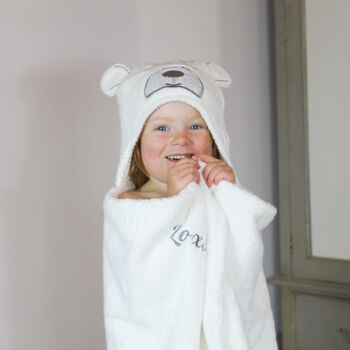 Personalised Hooded Baby Bath Towel Bear, 11 of 12