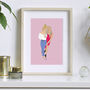Custom Family Portrait Line Art Colour Block Gift, thumbnail 2 of 9