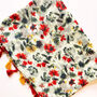 Vintage Red Yellow Dainty Flower Motifs Scarf, thumbnail 5 of 9