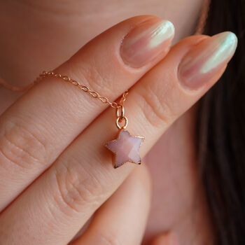 Pink Opal Star Necklace, 4 of 11