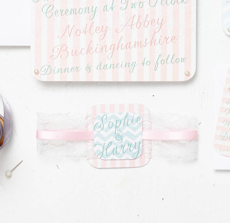 Pink And Mint Wedding Invitation Set By Peardrop Avenue