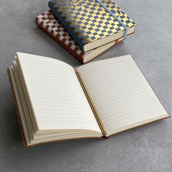 Checker Recycled Leather Notebook, 2 of 4