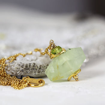 Green Prehnite Necklace In Silver Or Gold, 5 of 11