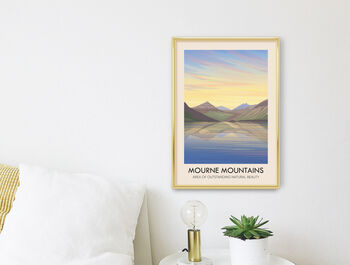 Mourne Mountains Aonb Travel Poster Art Print, 3 of 8