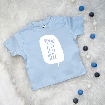 Personalised Speech Bubble Baby T Shirt, 5 of 6