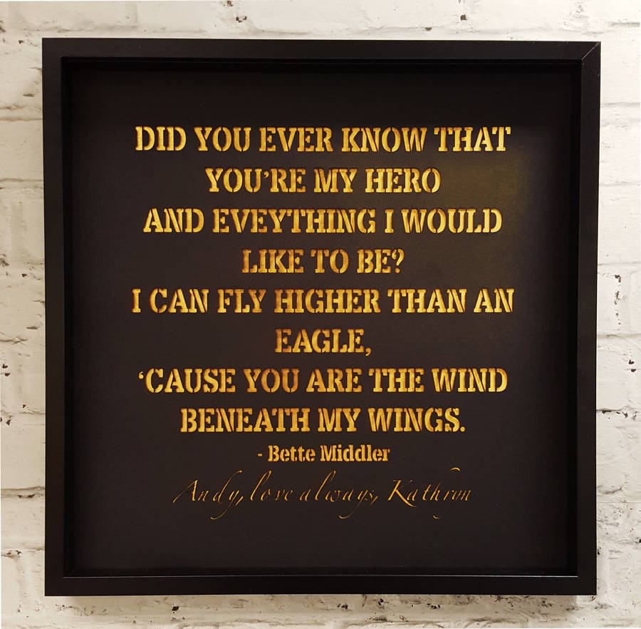 Song Lyric Frame By Perfect Personalised Gifts | notonthehighstreet.com