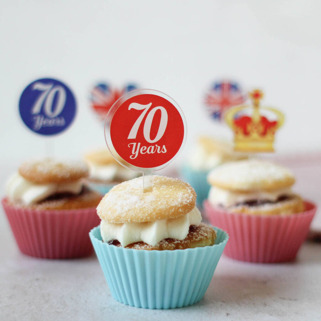 Jubilee Cupcake Toppers, Set Of Five By Rocket and Fox