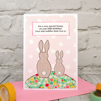 'Bunny' First Birthday As My Mummy / Nana Birthday Card, 2 of 4