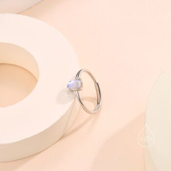 Sterling Silver Moonstone Droplet Ring In Sterling Silver, 5 of 12