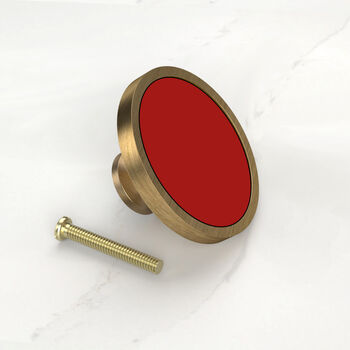 Red Shade Cupboard Drawer Door Cabinet Knobs Handles, 10 of 12