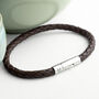 Personalised Men's Capsule Cedar Brown Woven Bracelet, thumbnail 1 of 6