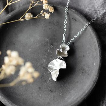 Sterling Silver Double Blossom Necklace, 2 of 5