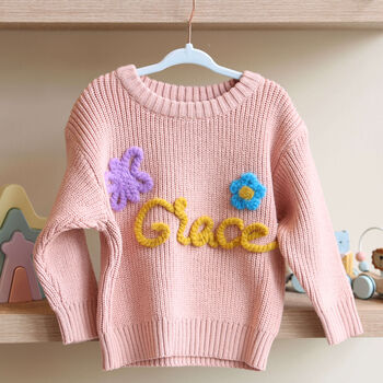 Personalised Name Knitted Cotton Jumper – Gift For Little Ones, 3 of 12