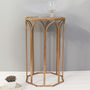 Octagonal Copper Side Table With Mirror Top, thumbnail 1 of 2
