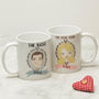 Personalised Illustrated Couple Mugs, thumbnail 1 of 5