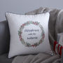 Personalised Family Wreath Christmas Cushion, thumbnail 4 of 4