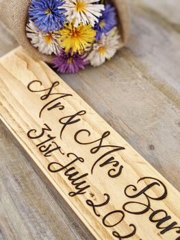 Personalised Vintage Mr And Mrs Wedding Sign, 3 of 3
