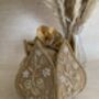 Gold Handcrafted Raw Silk Potli Bag/Wrist Bag, thumbnail 7 of 8
