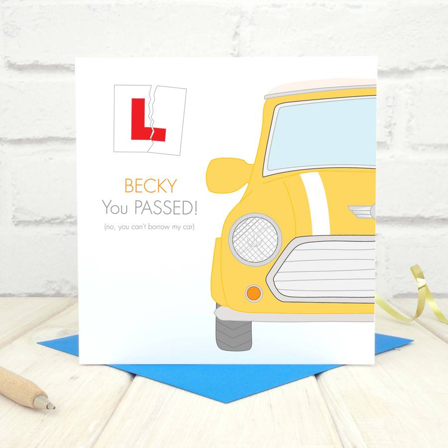 Awesome ! Personalised Passed Driving Test Card For Him & Her