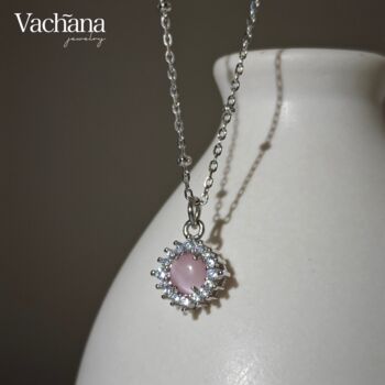 Sterling Silver Pink Opal Shimmering Jewelry Sets, 3 of 9