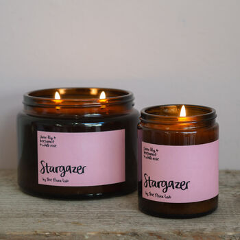Stargazer Floral Hand Poured Natural Wax Candle, 4 of 4