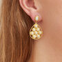 18 K Gold Pearl Teardrop Earrings: Sterling Silver Bridal Jewelry, thumbnail 1 of 8