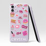 Personalised Pink Stickers Name Clear Phone Case, thumbnail 3 of 5