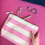 Embroidered Miss Mrs Mr 'Initial' Striped Make Up Bag, thumbnail 1 of 2