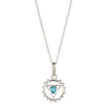 Throat Chakra Turquoise Sterling Silver Necklace, 5 of 12