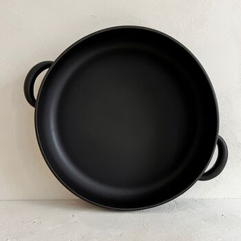 Large Black Handmade Stoneware Casserole Dish, 4 of 6