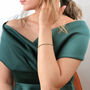 Emerald Gemstone Gold Vermeil Plated Tennis Bracelet, thumbnail 3 of 9