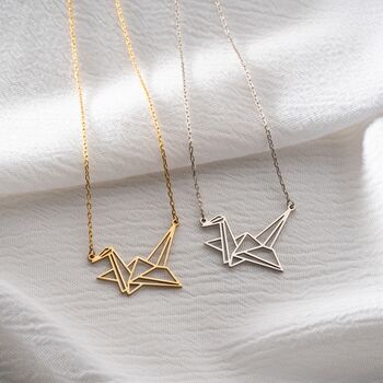 'Symbol Of Hope' Geometric Origami Crane Necklace, 4 of 9