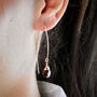 Vermeil Garnet Semi Precious Birthstone Drop Earrings, thumbnail 2 of 9
