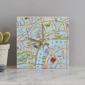 Personalised Map Location Square Clock, 7 of 8