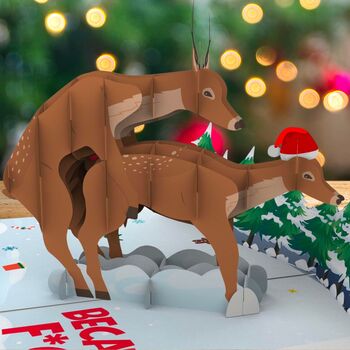 F*Cking Deer! Funny Christmas Card With Cheeky 3D Pop Ups, 2 of 9