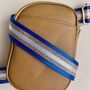 Glitter Stripe Bag Strap In Royal Blue And Gold, thumbnail 2 of 2