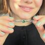 Minimalist Emerald May Birthstone Silver Bangle, thumbnail 2 of 5