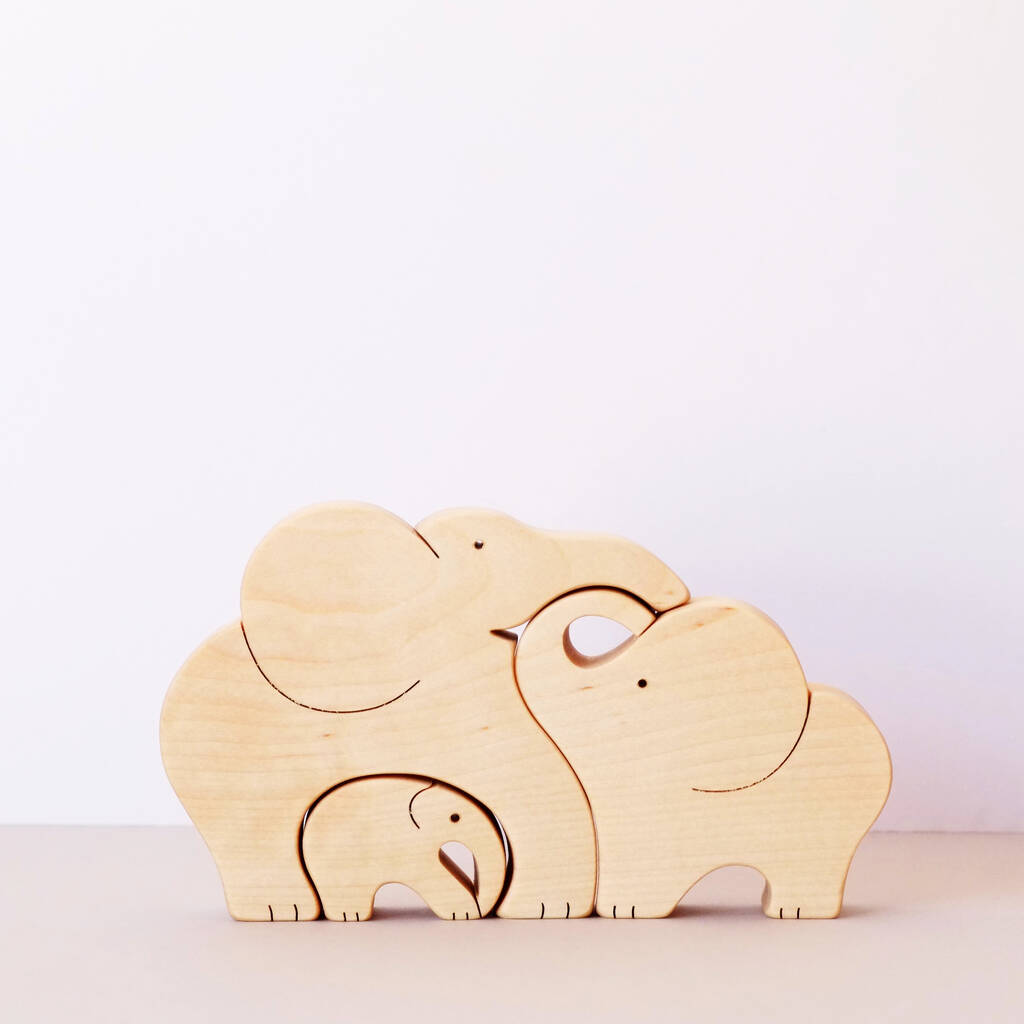 Wooden Elephant Family Puzzle, 1 of 2