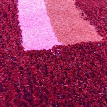 Handmade Tufted Red, Pink And Burgandy Small Rug, 7 of 9