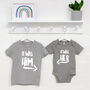 It Was Him/Her! Sibling Rivalry Babygrow And Tee Set, thumbnail 7 of 8