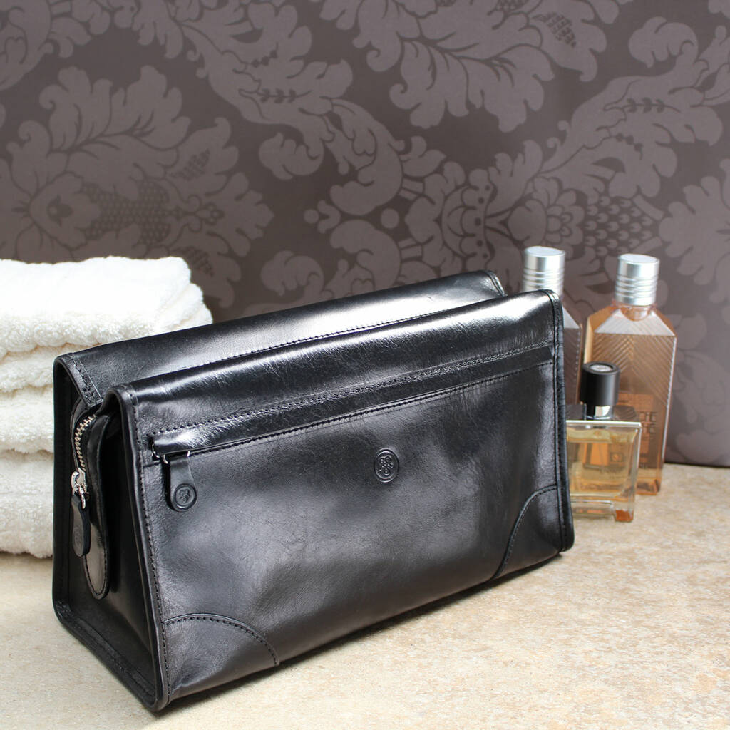 Large Men's Leather Toiletry Bag With Base 'Tanta', 1 of 11