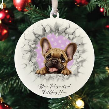Personalised Christmas French Bulldog Break Through, 3 of 10