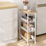 Four Tier Trolley Space Saving Kitchen Cart With Handle, thumbnail 1 of 12